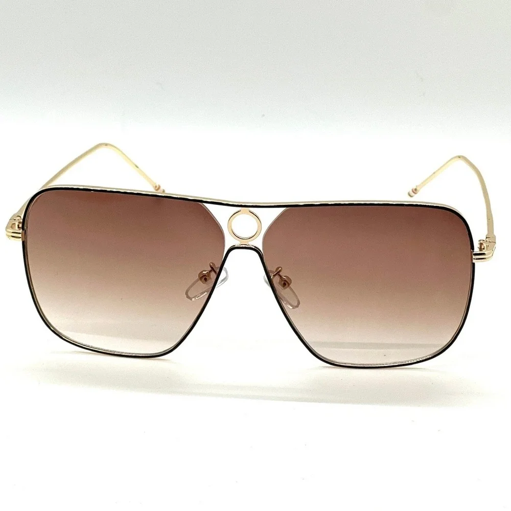 Aviator Sunglasses Gold Frame Brown Lens Fashion Pilot Sun Glasses Beach Wear‎